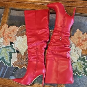 INC International Concepts Bold Red Heeled Boots